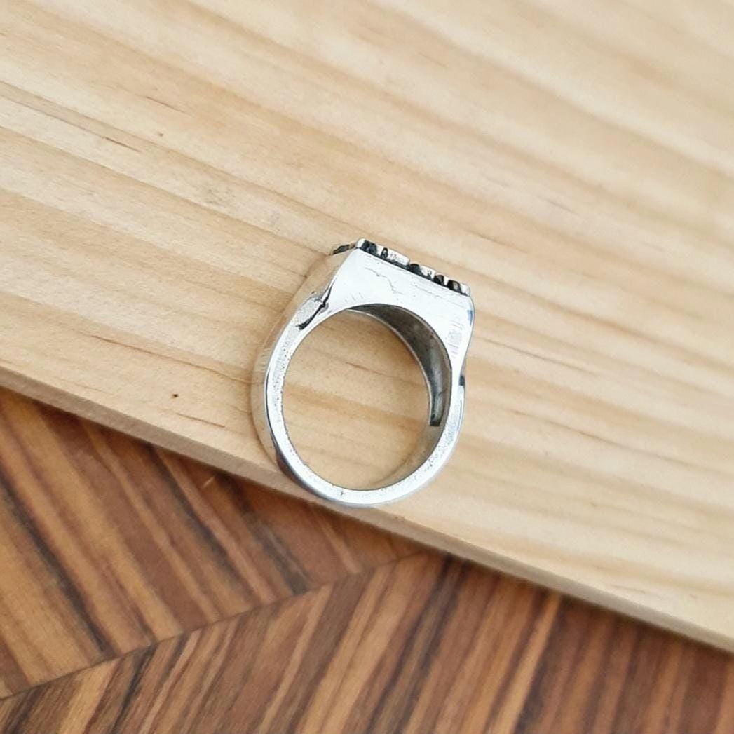 Handmade Sterling Silver "DIRTY MIND" Ring - Gothic Retro Style