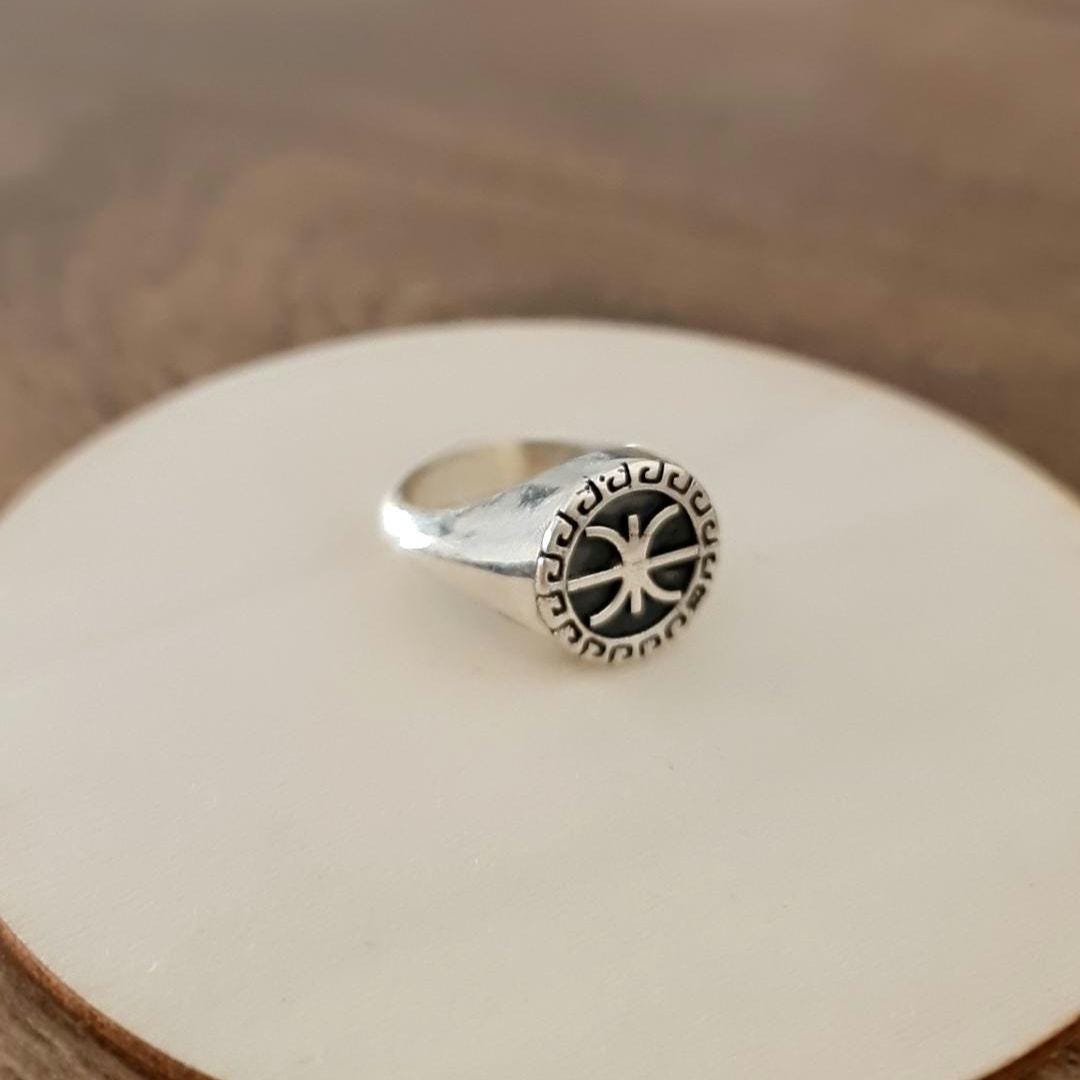 Delfic Epsilon Ring-925 Sterling Silver-Powerful Greek Symbol of Wisdom and Inspiration -