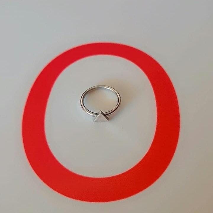 Handmade Sterling Silver Triangle Ring: Minimalist Geometric Jewelry