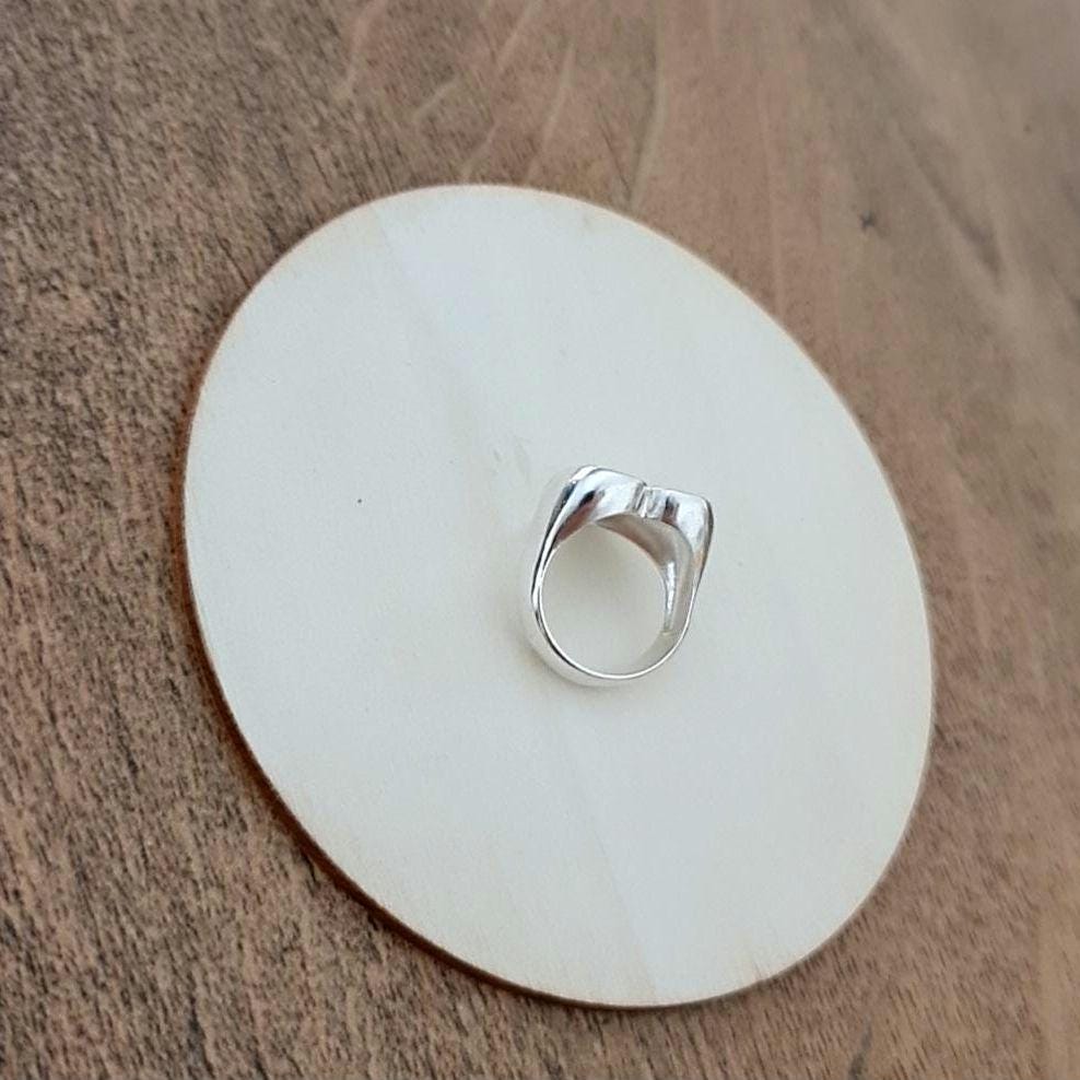 Handmade Sterling Silver Heart Ring: Minimalistic design