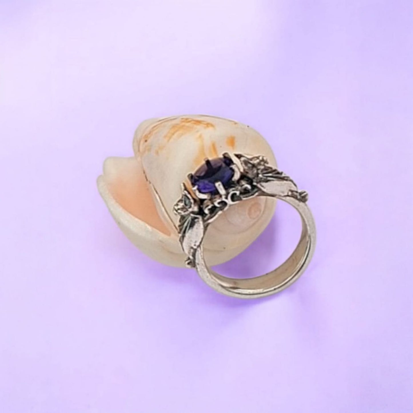 ๐ฆ Silver Bat Ring with Deep Purple Zircon โ Gothic Sterling Silver Jewelry | Alternative Engagement Ring