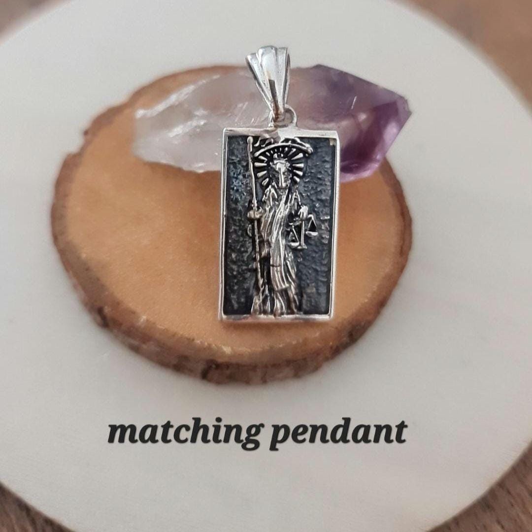 Handmade Santa Muerte Silver Ring: Divine Protection Skull Jewelry