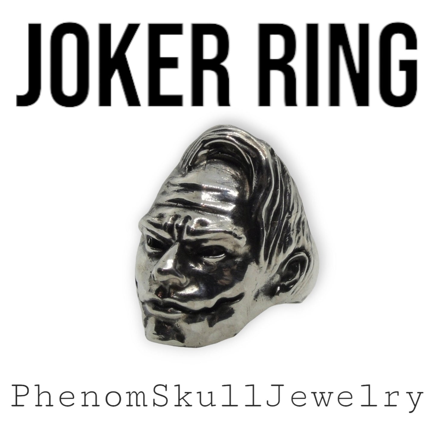 Handmade Sterling Silver Joker Ring: Intricate Statement Jewelry Gift