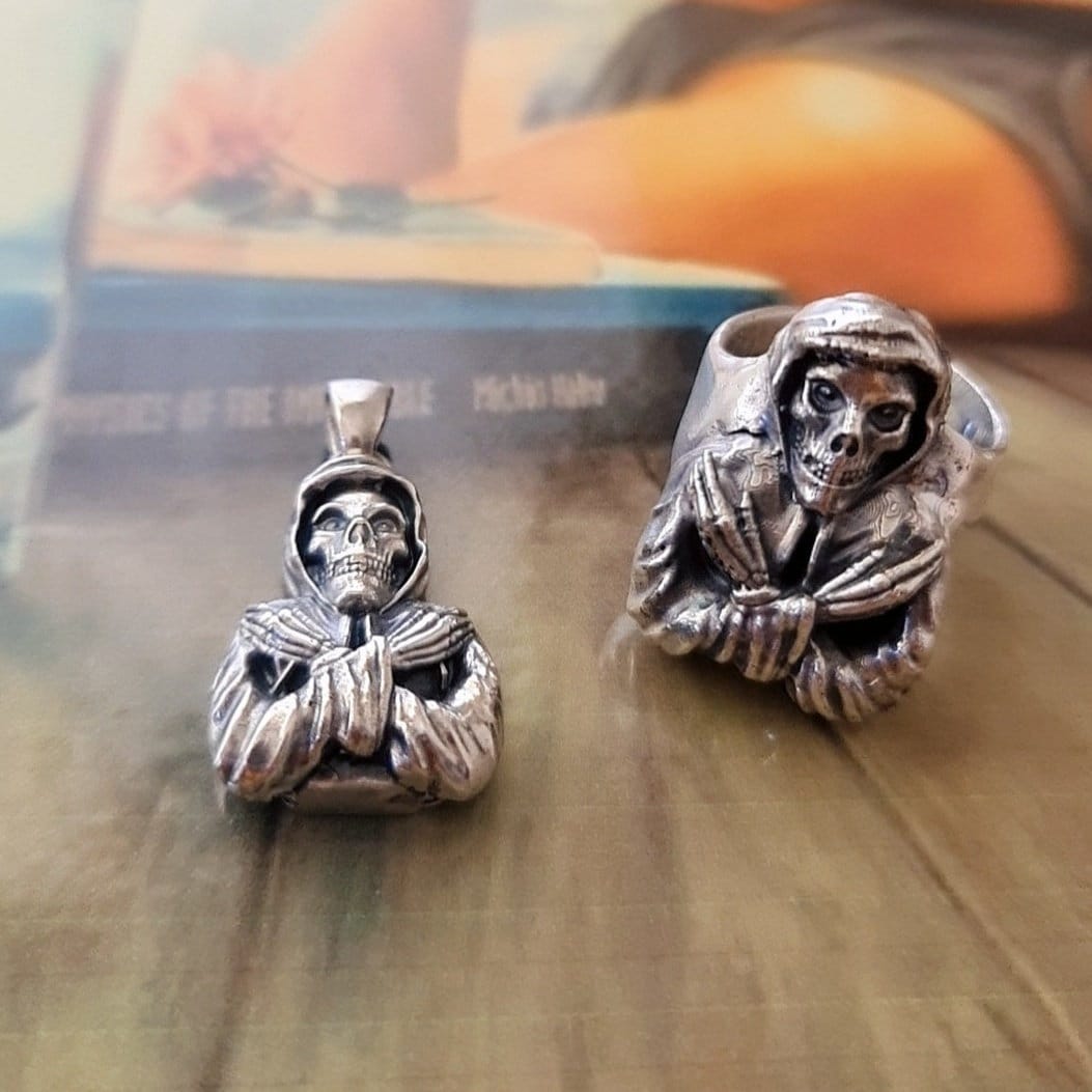 Punk horror Misfit music Pendant-Skull Unique design- Handmade 925 Silver