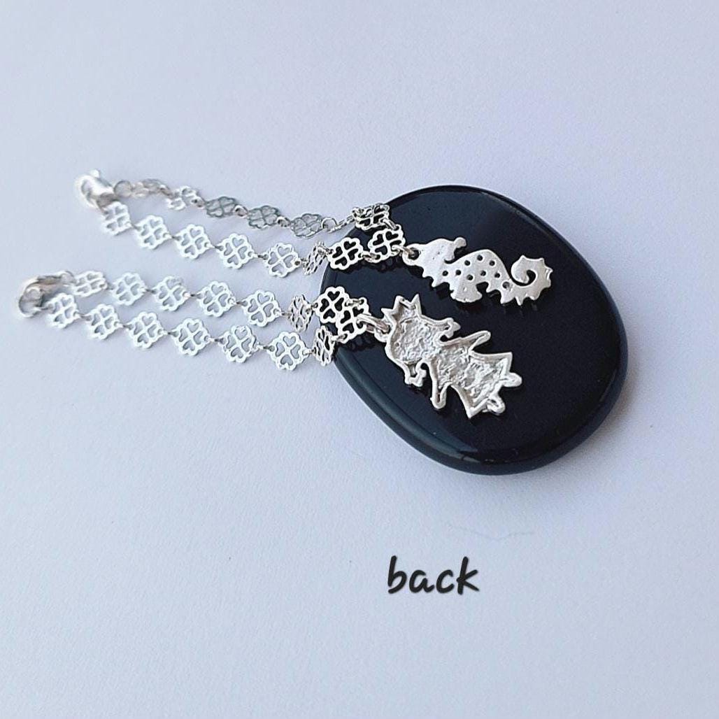 Children’s Sterling Silver Bracelets – Seahorse with Sparkling Stones & Little Princess Charm – 15cm Floral Chain