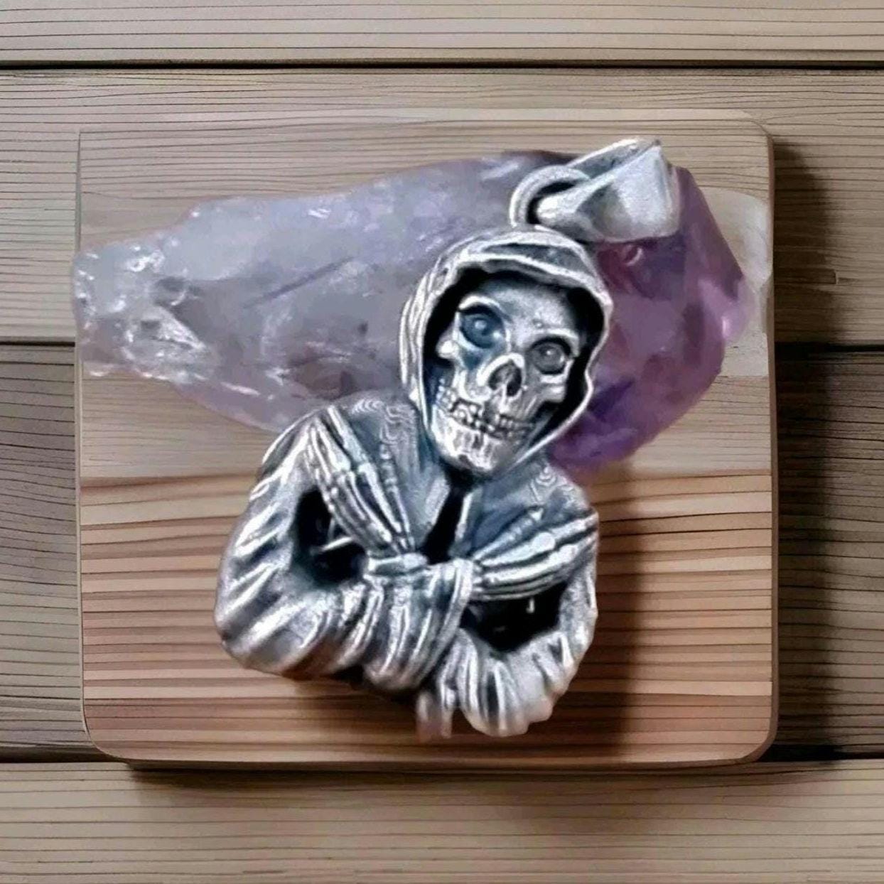 Punk horror Misfit music Pendant-Skull Unique design- Handmade 925 Silver