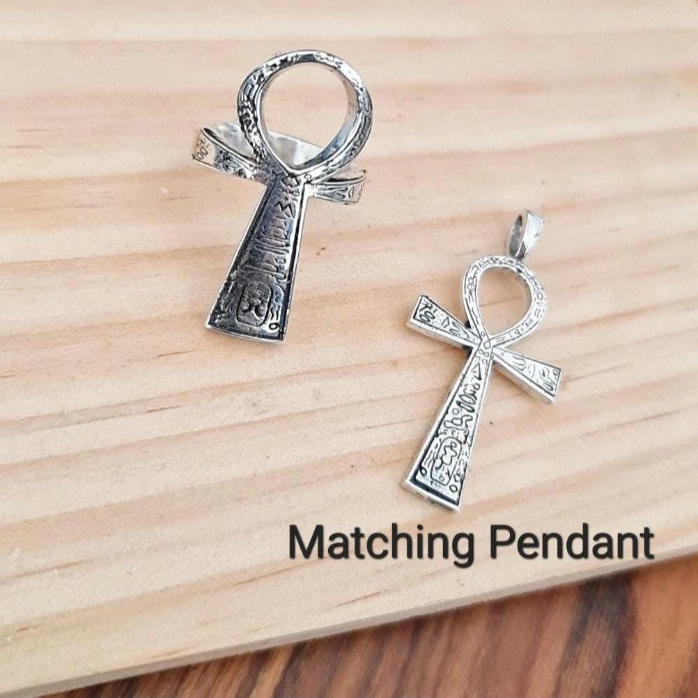 Handmade Sterling Silver Ankh Ring: Egyptian Key of Life Jewelry