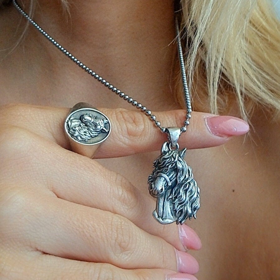 Handmade Sterling Silver Horse Ring: Western Equestrian Jewelry