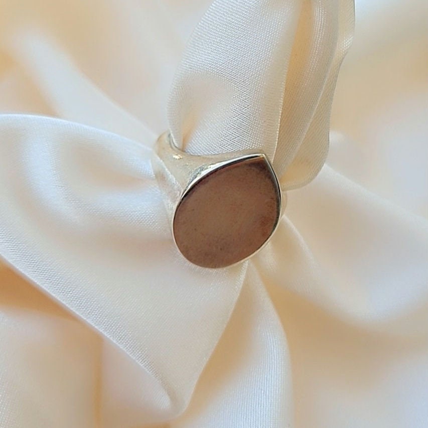 Handmade Sterling Silver Teardrop Ring: Geometric Point Design