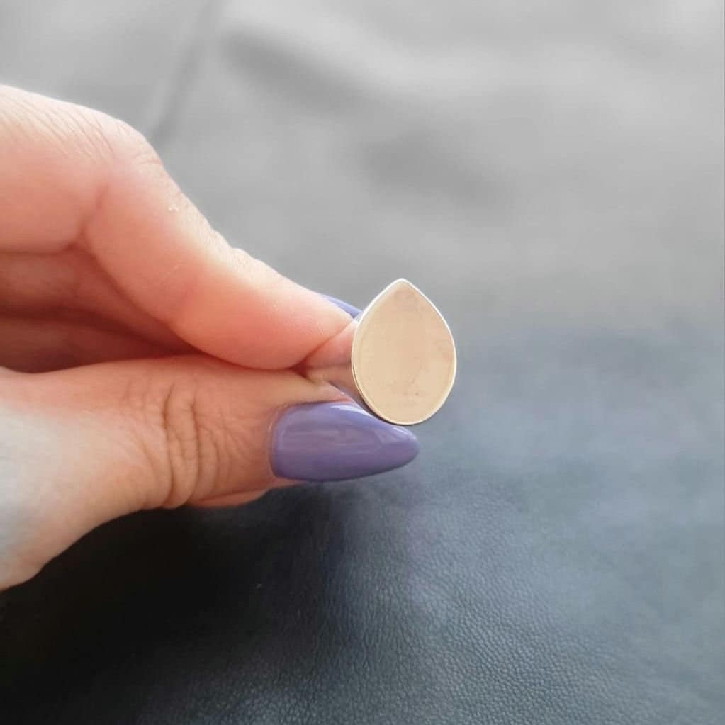 Sterling Silver Teardrop Ring: Geometric Point Design
