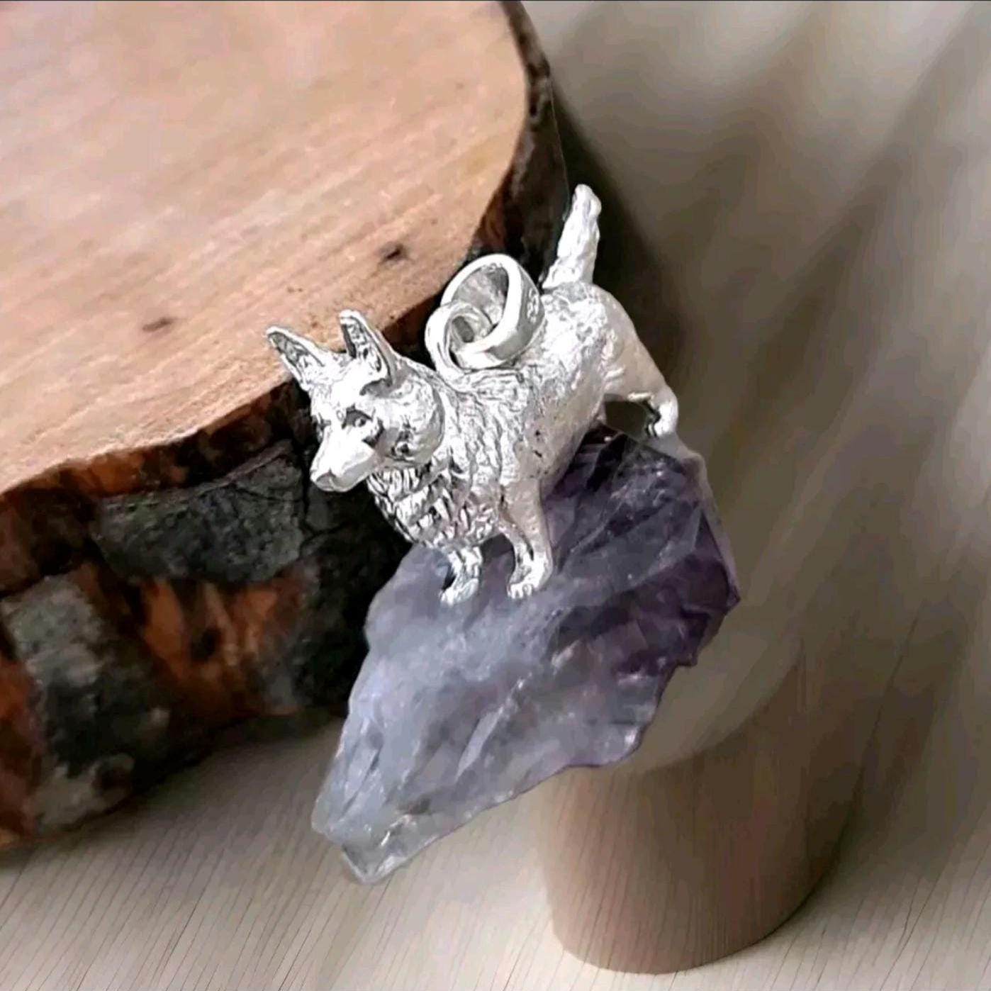 Handmade Sterling Silver Corgi Pendant: Dog Lover Gift