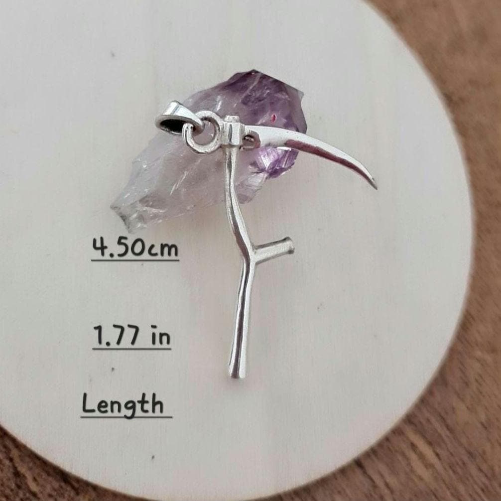 Grim Reaper Scythe Sterling Silver Pendant: Gothic Handmade Jewelry