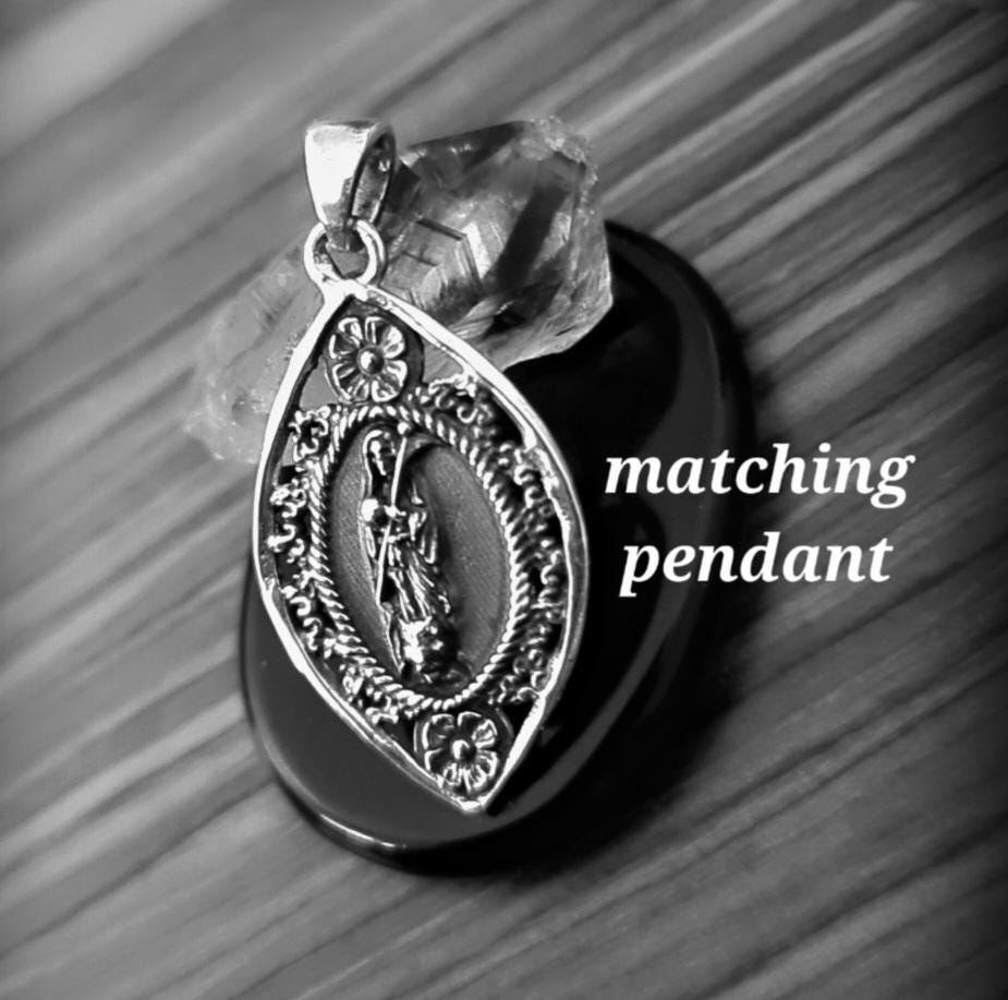 Santa Muerte Ring 925 Sterling Silver -Saint Death Ring with flowers & Scythe