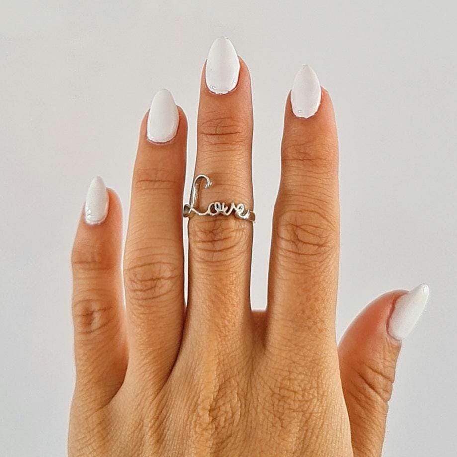 Dainty  Love Ring: Minimalist Promise Jewelry Sterling Silver