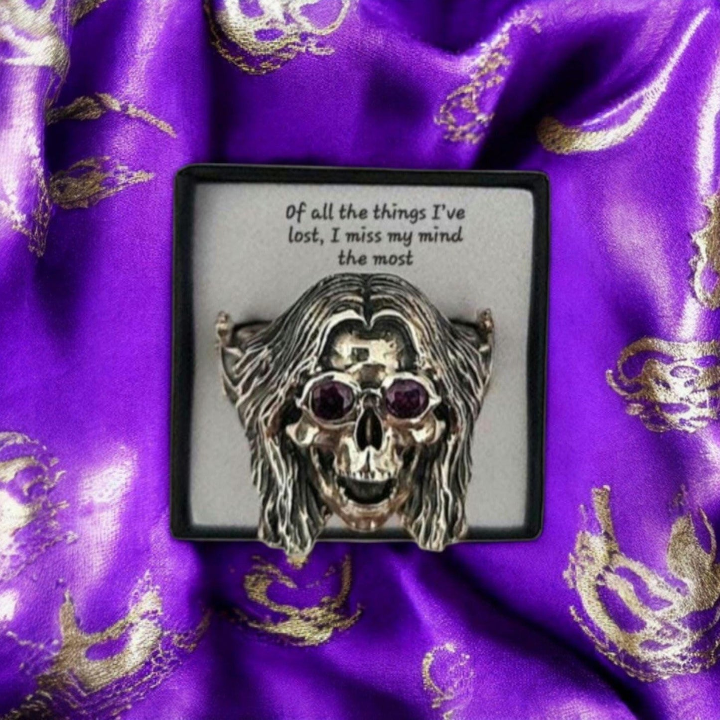 Sterling Silver Skull Ring: Amethyst Sunglasses, Bat Wing Band - Gothic  Jewelry  - LIMITED EDITION