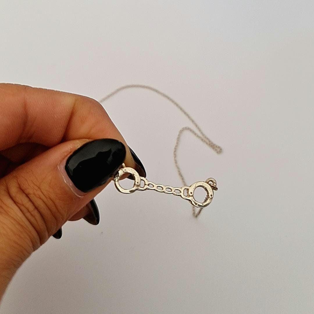 Delicate Handcuff Necklace – Sterling Silver  45cm Chain