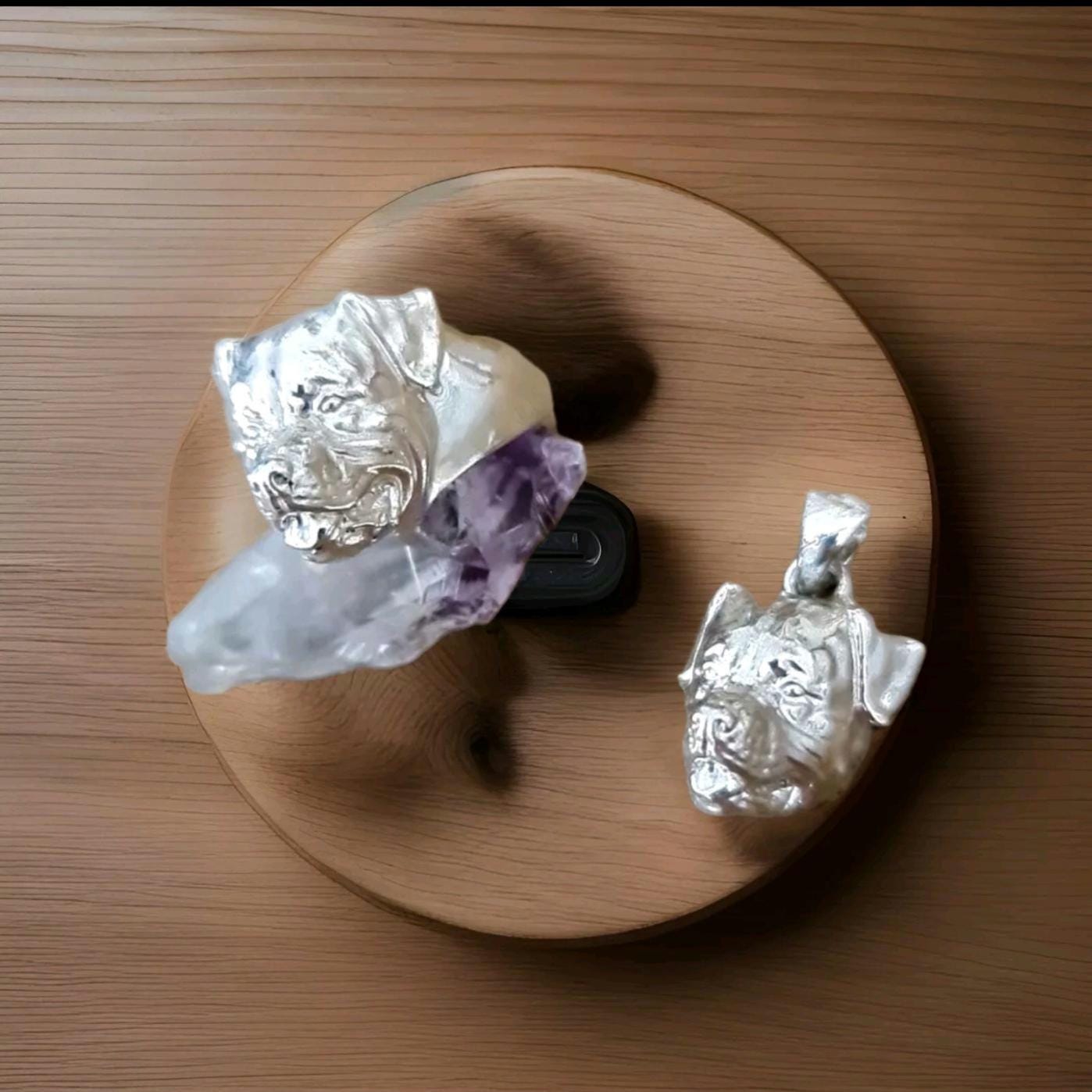 Rottweiler head  Solid  & Sturdy  pendant- Sculpture- Realistic Dog Model  -  925 Sterling Silver