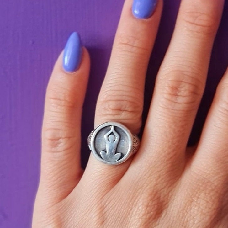 Meditation Om Ring -925  Sterling Silver - Unique Symbol Design -  Handmade