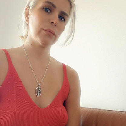 Handmade Silver Santa Muerte Pendant: Gothic Scythe Amulet with Zirconia