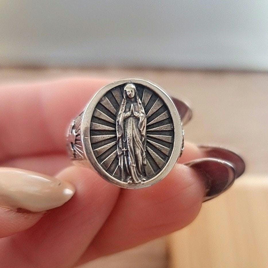 Virgin Mary's Embrace Ring - Holy Mother's Love  - Sterling Silver 925 -  Christian jewelry