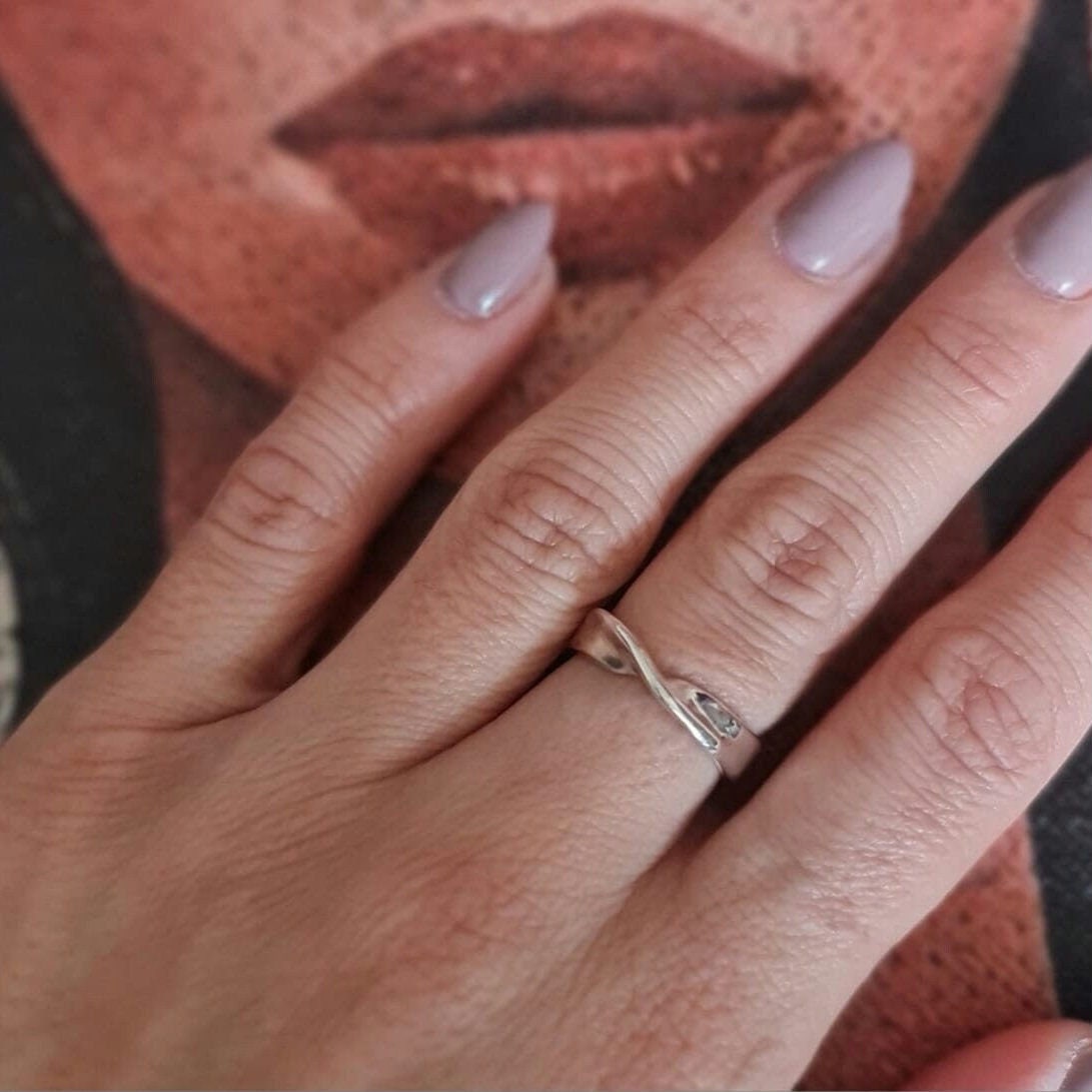 Handmade Sterling Silver Mobius Ring: Minimalist Twisted Band