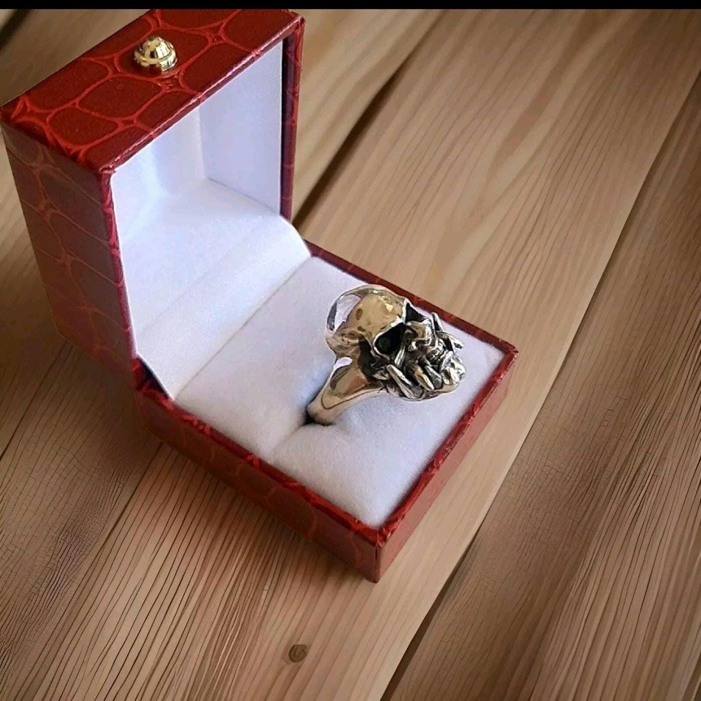 Samurai Japanese  Skull Ring   Sterling Silver Art, Ancient & Modern Japanese Style