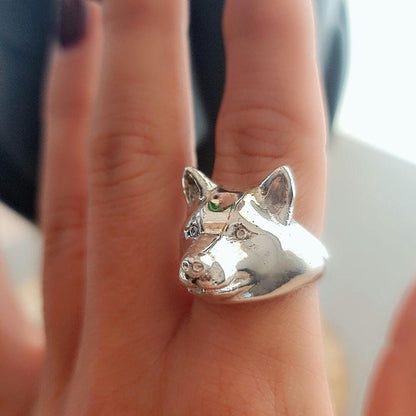Handmade 925 Sterling Silver Shiba Inu Ring: Dog Lover Jewelry