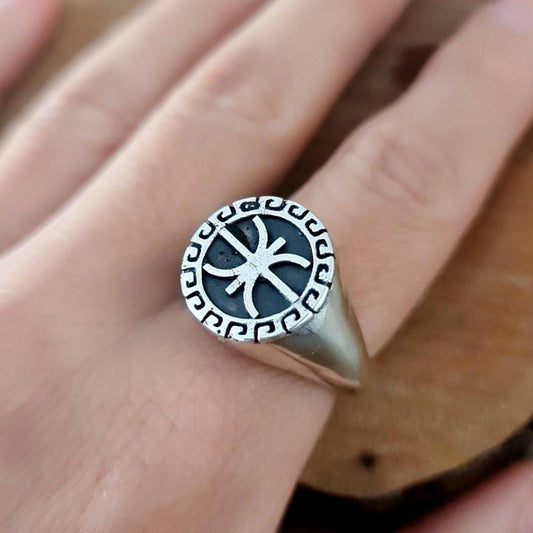 Delfic Epsilon Ring-925 Sterling Silver-Powerful Greek Symbol of Wisdom and Inspiration -