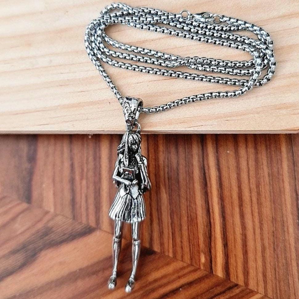 Oversized  school girl Necklace ,Cosplay anime girl ,Cartoon style,  statement 8 cm 5 in