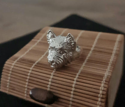 Handmade West Highland Terrier Ring: 925 Silver Pet Lover Accessory