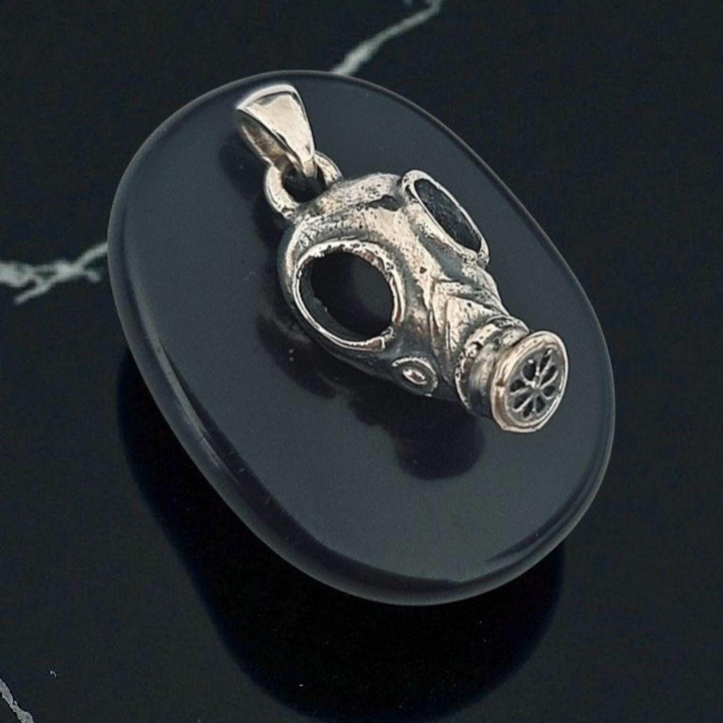 Gothic Steampunk gas mask Pendant – WWII Inspired War - Classic word  2nd War - Military Charm