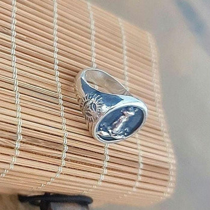 Handmade 925 Silver Yoga Frog Ring: Meditation Jewelry