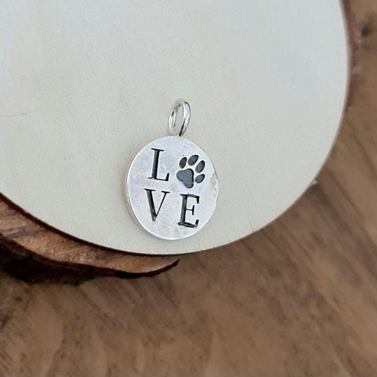 Handmade Silver Paw Print Pendant: Minimalist Pet Lover Necklace