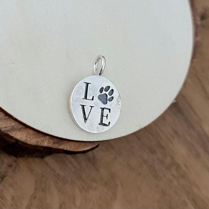 Handmade Silver Paw Print Pendant: Minimalist Pet Lover Necklace
