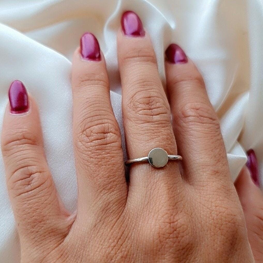 Handmade Sterling Silver Circle Ring: Minimalist Geometric Jewelry