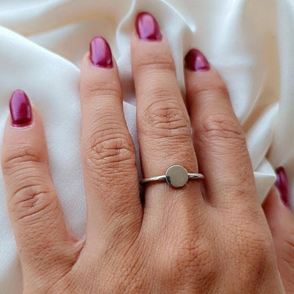 Handmade Sterling Silver Circle Ring: Minimalist Geometric Jewelry