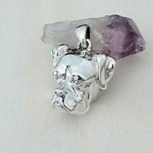 Handmade Sterling Silver Boxer Dog Pendant: Minimalist Pet Jewelry