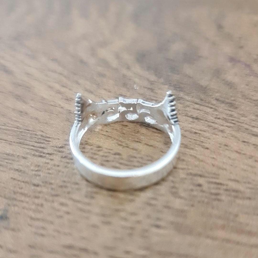 555 Angel wing  Sterling Silver Ring - symbolise change  -signifies adventure & open-mindedness