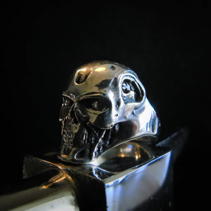 Handmade Sterling Silver T-800 Skull Ring: Terminator Fan Jewelry