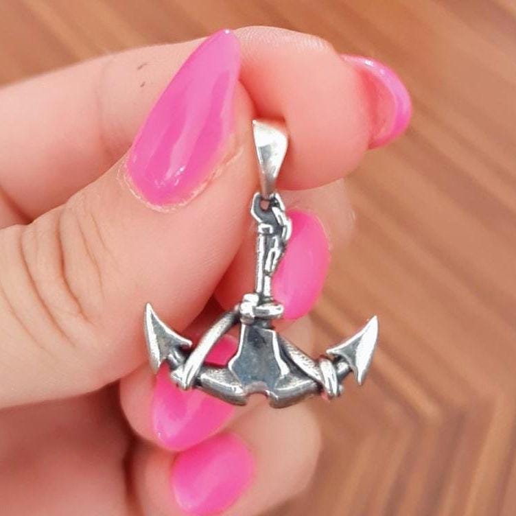 Sterling Silver Nautilus Anchor Pendant: League of Legends Gamer Necklace