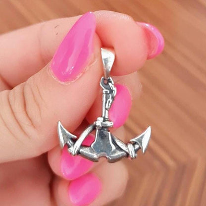 Sterling Silver Nautilus Anchor Pendant: League of Legends Gamer Necklace