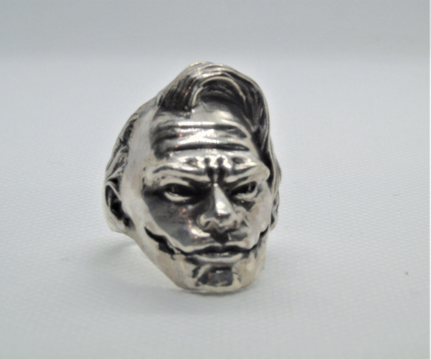 Handmade Sterling Silver Joker Ring: Intricate Statement Jewelry Gift