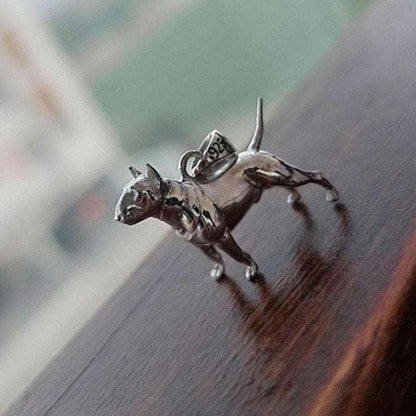 English bull Terrier figurine Pendant  anatomically accurate - Gift for bully Lovers-Solid Sterling Silver