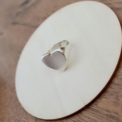 Handmade Sterling Silver Heart Ring: Minimalistic design