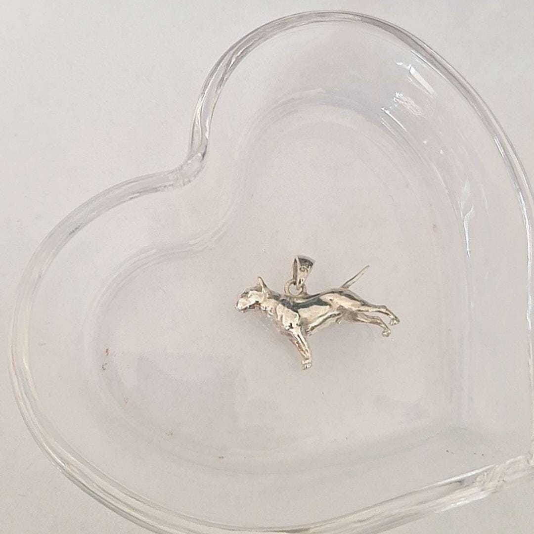 English bull Terrier figurine Pendant  anatomically accurate - Gift for bully Lovers-Solid Sterling Silver