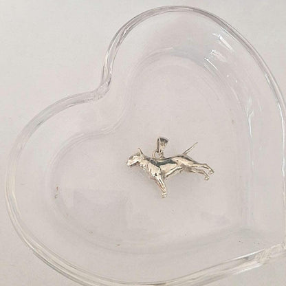 English bull Terrier figurine Pendant  anatomically accurate - Gift for bully Lovers-Solid Sterling Silver