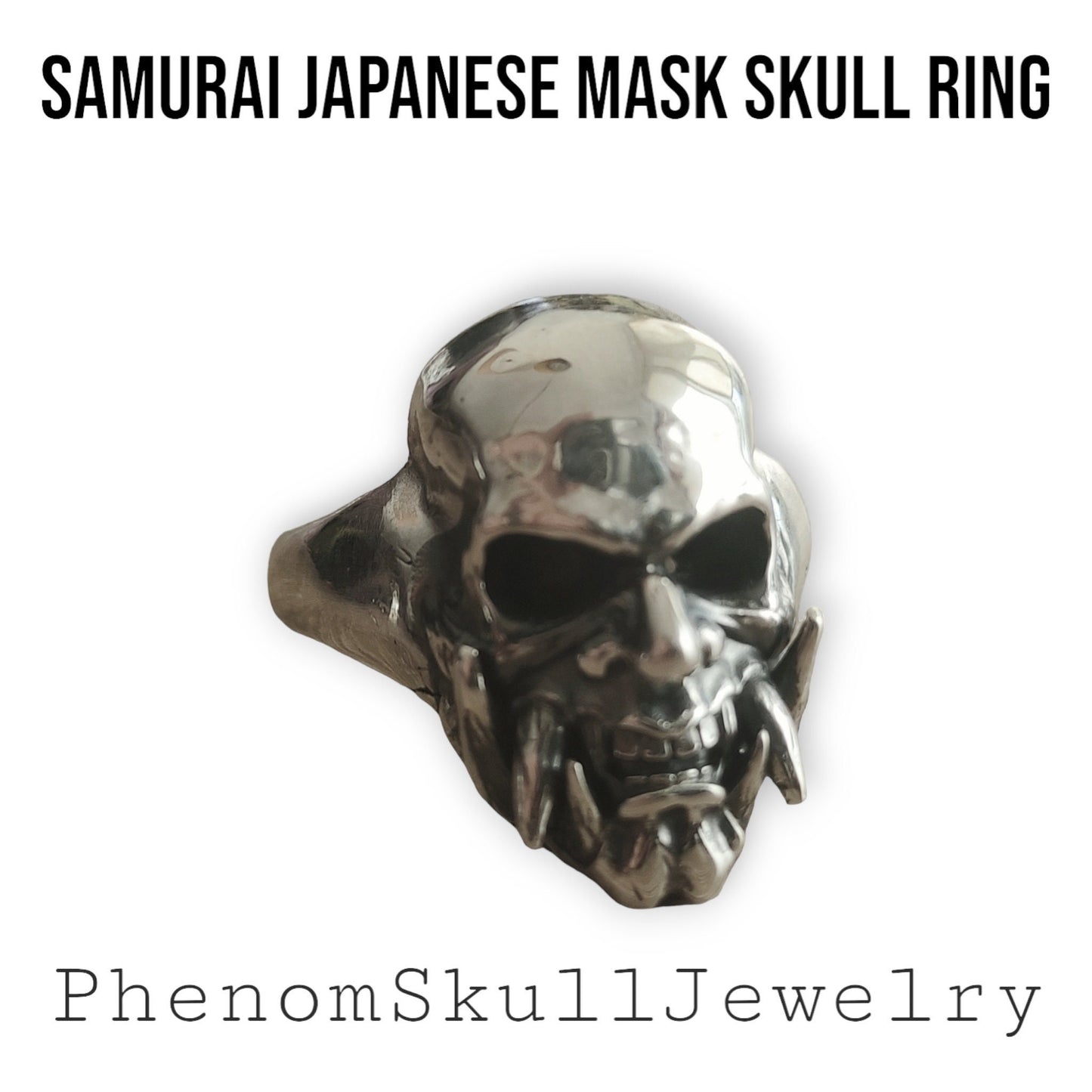 Samurai Japanese  Skull Ring   Sterling Silver Art, Ancient & Modern Japanese Style