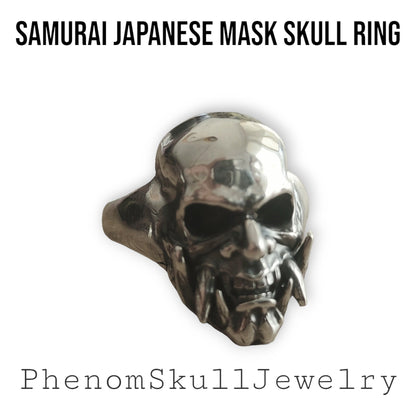 Samurai Japanese  Skull Ring   Sterling Silver Art, Ancient & Modern Japanese Style