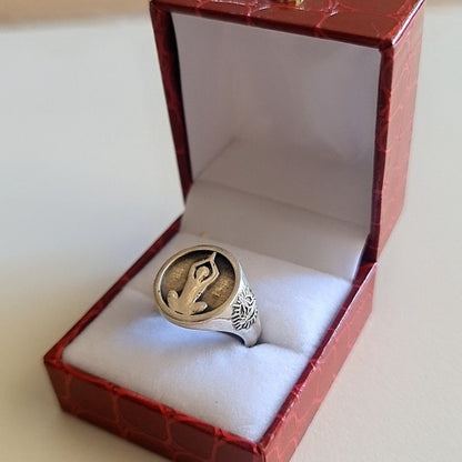 Meditation Om Ring -925  Sterling Silver - Unique Symbol Design -  Handmade