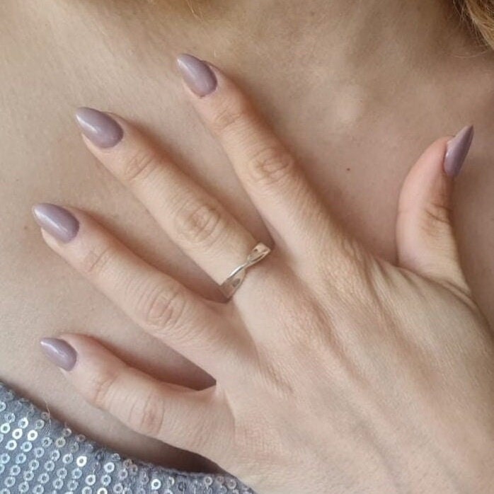 Handmade Sterling Silver Mobius Ring: Minimalist Twisted Band